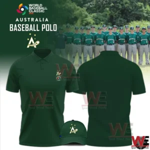 Australia Baseball 2026 World Baseball Limited Editon Hoodie 7 Green Australia Baseball Polo World Baseball Classic Twenty Twenty Six with matching cap!