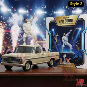 Bad Bunny Super Bowl LX Halftime Show Figure 3 Solo music performer standing on a pickup truck on a Super Bowl LX halftime stage collectible!