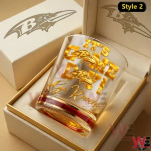 Baltimore Ravens NFL Game Day Whiskey Glass 4 Baltimore football game day gold letter whiskey glass!