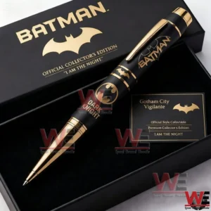 Black and gold Batman collector pen displayed in an official presentation box!