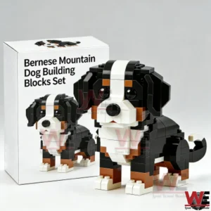 Bernese Mountain Dog building blocks set with box!
