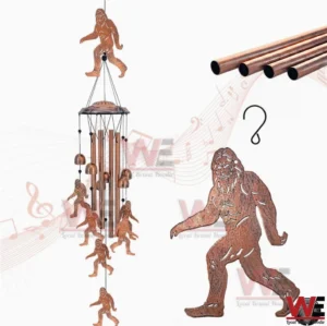 Bigfoot Wind Chime 3 Close view of bigfoot wind chime with metal tubes!