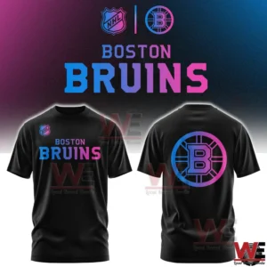 Front and back view of Boston Bruins cyberpunk style t shirt!