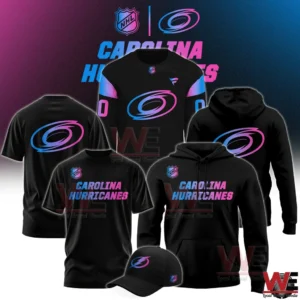 Carolina Hurricanes black apparel set with neon swirl logo!