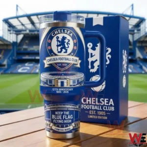 Chelsea Football Club insulated tumbler with club crest at stadium!