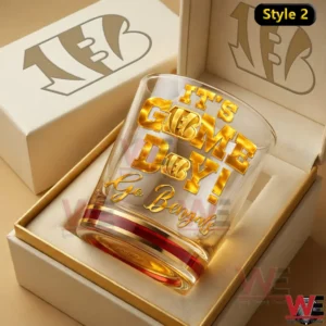 Cincinnati Bengals NFL Game Day Whiskey Glass 4 Bengals game day themed whiskey glass in gift box!