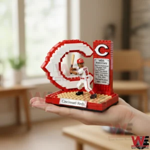 Brick Cincinnati Reds batter with large C logo and 145th Anniversary plaque displayed on a hand!