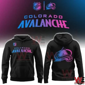 Black Colorado Avalanche shirt with neon mountain logo!