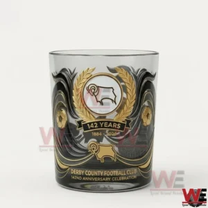 Derby County Football Club 142 year anniversary whisky glass on white background!