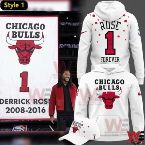 White Chicago Bulls hoodie with Derrick Rose tribute design!