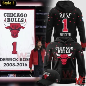 Black Chicago Bulls hoodie with Derrick Rose theme!