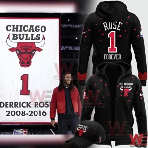 Front and back view of black Chicago Bulls hoodie!