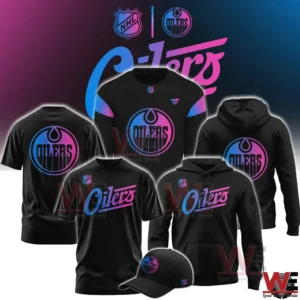 Oilers cyberpunk style shirts hoodies and cap in black with neon colors!