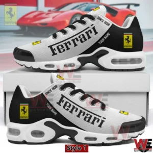 Black and white Ferrari inspired sneaker with bold side logo!