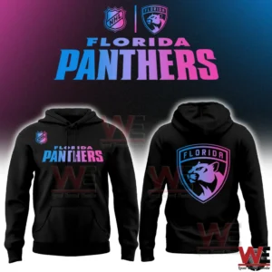 Florida Panthers black hoodie with neon panther logo!