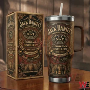 Jack Daniels commemorative insulated tumbler with vintage gift box!