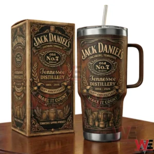 Jack Daniels insulated tumbler with detailed vintage design!