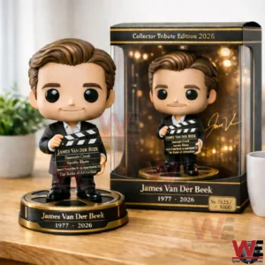 James Van Der Beek collector tribute figure with commemorative base and display box on table!