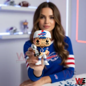 Josh Allen NFL MVP collectible figure being held by a fan!