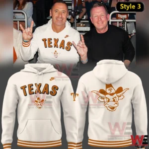 White Texas hoodie with large longhorn graphic on the back!