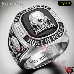 Megadeth Rust In Peace Limited Edition Ring 7 Megadeth Rust In Peace Style One ring with black and silver design.