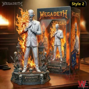Megadeth Vic Rattlehead Resin Figure 5 Megadeth Vic Rattlehead statue Style Two with collector box and flames!