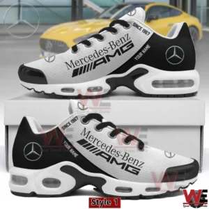 Black and gray Mercedes Benz AMG inspired sneaker on display!