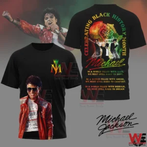Black shirt with Michael Jackson portrait and Black History artwork!