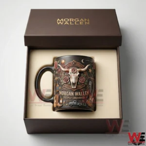 Morgan Wallen engraved ceramic mug displayed inside a premium gift box!