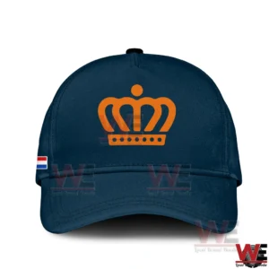 Navy baseball cap with orange crown logo and Netherlands flag detail!