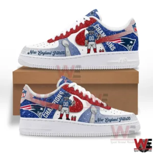 Custom New England Patriots sneaker with championship design and team colors!