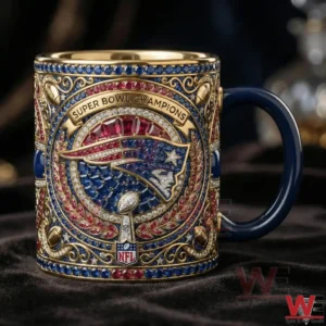 New England Patriots Super Bowl champions mug with detailed decorative design!