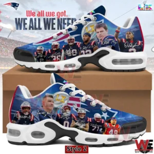 Two Patriots sneakers showing different lace color options!