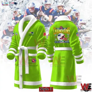 Green New England Patriots champions bathrobe front and back!