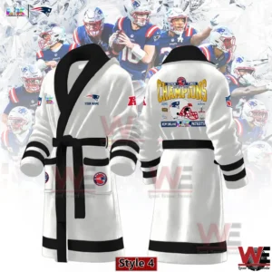 White and black New England Patriots champions bathrobe front and back!