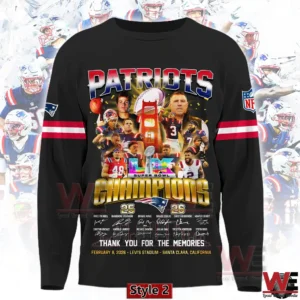 Black Patriots champions long sleeve shirt front view!