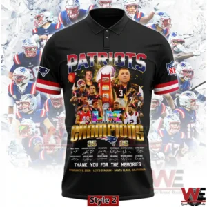 Black Patriots champions polo shirt with bold artwork!