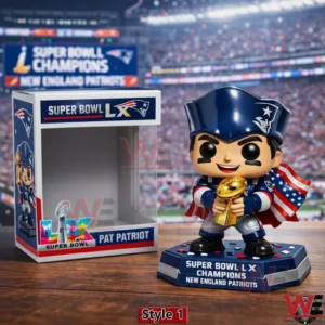 New England Patriots Super Bowl LX Champions 2025-26 Pop Figure Doll