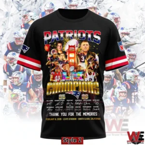 Black Patriots champions tee shirt front view!
