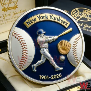 New York Yankees 125th Anniversary 1901-2026 Coin 4 Close up of New York Yankees 125 year commemorative coin design!