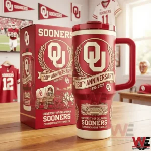 Oklahoma Sooners commemorative tumbler with team logo!
