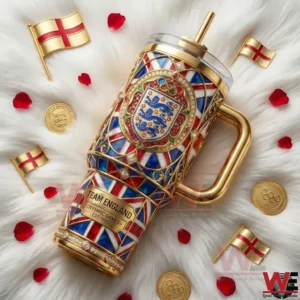 Luxury Team England Olympic tumbler with royal style design and England colors!