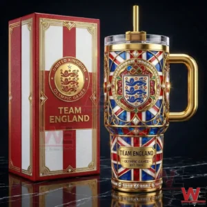 Team England Olympic tumbler with premium gift box in royal design!