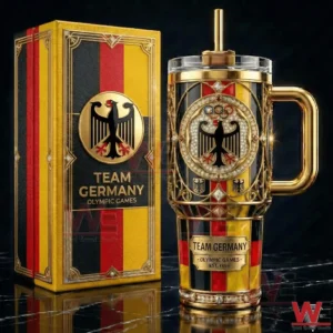 Luxury Germany team tumbler with national colors and emblem!