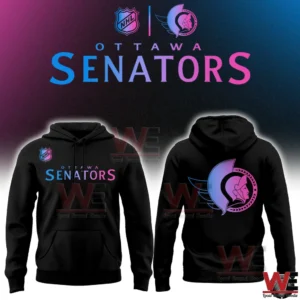 Ottawa Senators cyberpunk hoodie front and back with neon emblem!