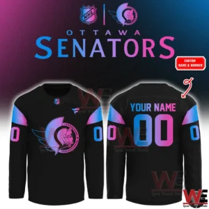Custom Ottawa Senators cyberpunk hockey jersey with name and number option!