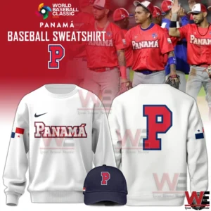 Panama Baseball 2026 World Baseball Limited Editon Hoodie 9 White Panama baseball sweatshirt with Panama text on front and large P on back for World Baseball Classic 2026!