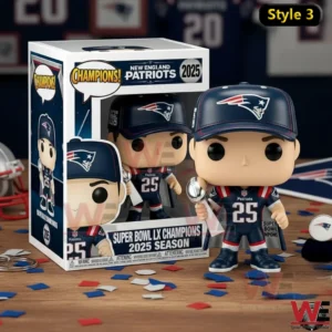 Patriots champion figure with display box and trophy!