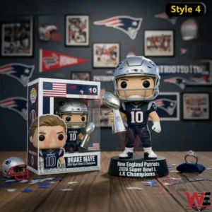 Patriots champion figure on display base holding trophy!