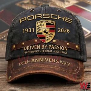 Porsche ninety fifth anniversary cap with logo and heritage design!